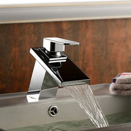 Centerset Single Handle One Hole in Chrome Bathroom Sink Tap