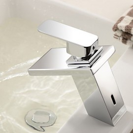 Centerset Single Handle One Hole in Chrome Bathroom Sink Tap
