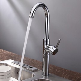 Vessel Single Handle One Hole in Chrome Kitchen Tap