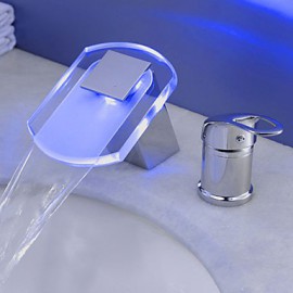 Widespread Single Handle Two Holes in Chrome Bathroom Sink Tap