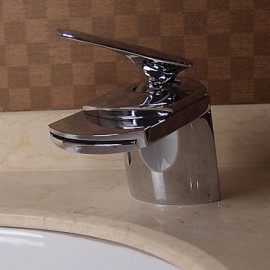 Widespread Single Handle One Hole in Chrome Bathroom Sink Tap