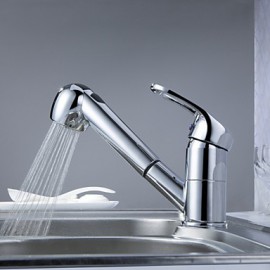 Kitchen Tap Centerset / Pull out with Chrome Single Handle One Hole