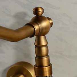 Wall Mounted Two Handles Two Holes with Antique Brass Kitchen Tap