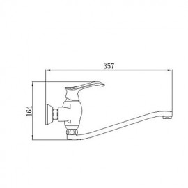 Wall Mounted Chrome Single Handle Finished Solid Brass Kitchen Tap