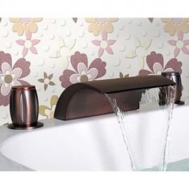 Oil Rubbed Bronze Waterfall Bathroom Sink Tap
