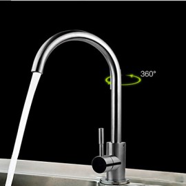 Deck Mounted Single Handle One Hole with Nickel Brushed Kitchen Tap