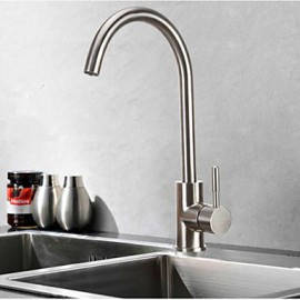 Deck Mounted Single Handle One Hole with Nickel Brushed Kitchen Tap