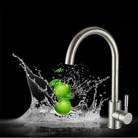 Deck Mounted Single Handle One Hole with Nickel Brushed Kitchen Tap