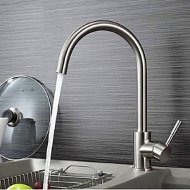 Deck Mounted Single Handle One Hole with Nickel Brushed Kitchen Tap