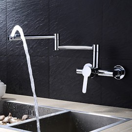 Wall Mounted Single Handle Two Holes with Chrome Kitchen Tap
