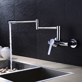 Wall Mounted Single Handle Two Holes with Chrome Kitchen Tap