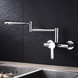 Wall Mounted Single Handle Two Holes with Chrome Kitchen Tap