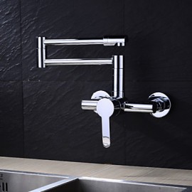 Wall Mounted Single Handle Two Holes with Chrome Kitchen Tap