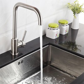 Deck Mounted Single Handle One Hole Stainless Steel Kitchen Tap