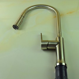Deck Mounted Single Handle One Hole with Nickel Brushed Kitchen Tap