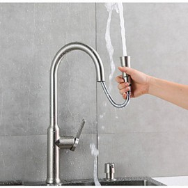 Deck Mounted Single Handle One Hole with Nickel Brushed Kitchen Tap