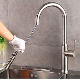 Deck Mounted Single Handle One Hole with Nickel Brushed Kitchen Tap