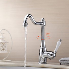 Deck Mounted Single Handle One Hole with Chrome Kitchen Tap