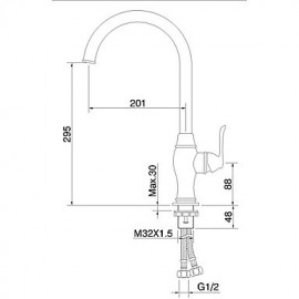 Deck Mounted Single Handle One Hole with Painting Kitchen Tap