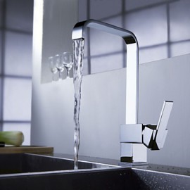 Kitchen Tap Centerset with Chrome Single Handle One Hole