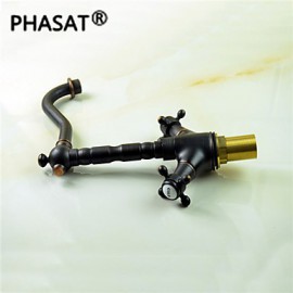 Deck Mounted Two Handles One Hole with Oil-rubbed Bronze Kitchen Tap