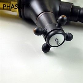 Deck Mounted Two Handles One Hole with Oil-rubbed Bronze Kitchen Tap