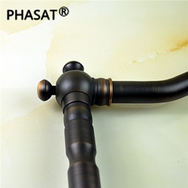 Deck Mounted Two Handles One Hole with Oil-rubbed Bronze Kitchen Tap