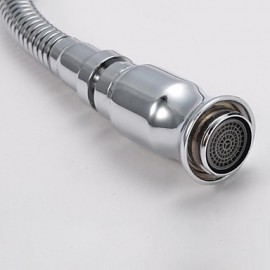 Wall Type Arbitrary Rotating Chrome Plated Brass Kitchen Sink Tap - Silver