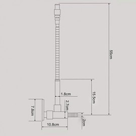 Wall Type Arbitrary Rotating Chrome Plated Brass Kitchen Sink Tap - Silver