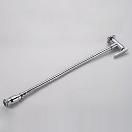 Wall Type Arbitrary Rotating Chrome Plated Brass Kitchen Sink Tap - Silver