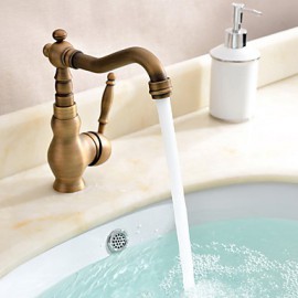 Deck Mounted Single Handle One Hole with Antique Brass Kitchen Tap