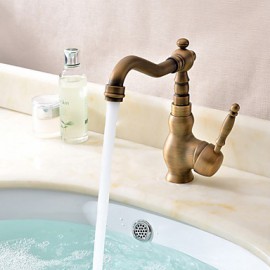 Deck Mounted Single Handle One Hole with Antique Brass Kitchen Tap