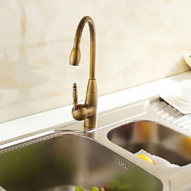 Deck Mounted Single Handle One Hole with Antique Bronze Kitchen Tap