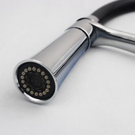 Deck Mounted Solid Brass Chrome Finish Single Handle Single Hole Pull Down Kitchen Tap