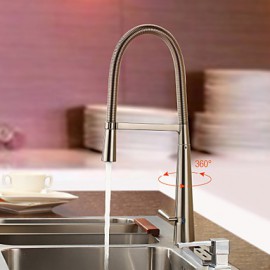 Deck Mounted Single Handle One Hole with Nickel Brushed Kitchen Tap