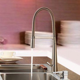 Deck Mounted Single Handle One Hole with Nickel Brushed Kitchen Tap