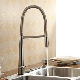 Deck Mounted Single Handle One Hole with Nickel Brushed Kitchen Tap