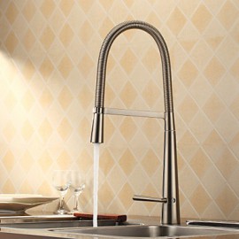 Deck Mounted Single Handle One Hole with Nickel Brushed Kitchen Tap