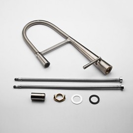 Deck Mounted Single Handle One Hole with Nickel Brushed Kitchen Tap