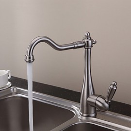 Deck Mounted Single Handle One Hole with Nickel Brushed Kitchen Tap