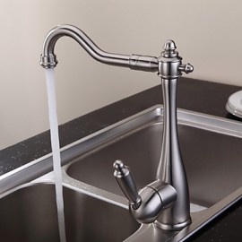 Deck Mounted Single Handle One Hole with Nickel Brushed Kitchen Tap