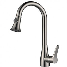 Deck Mounted Single Handle One Hole with Nickel Brushed Kitchen Tap