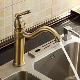 Deck Mounted Single Handle One Hole with Antique Brass Kitchen Tap