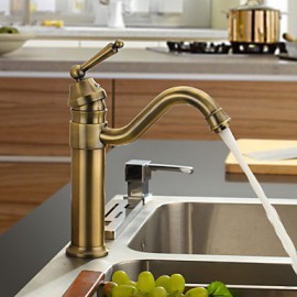 Deck Mounted Single Handle One Hole with Antique Brass Kitchen Tap