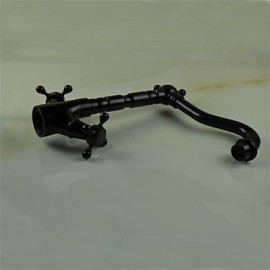 Deck Mounted Two Handles One Hole with Oil-rubbed Bronze Kitchen Tap