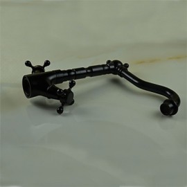 Deck Mounted Two Handles One Hole with Oil-rubbed Bronze Kitchen Tap