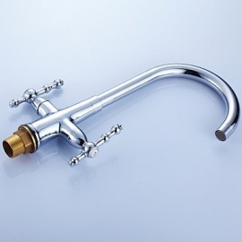 Deck Mounted Two Handles One Hole with Chrome Kitchen Tap