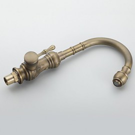 Deck Mounted Single Handle One Hole with Antique Brass Kitchen Tap