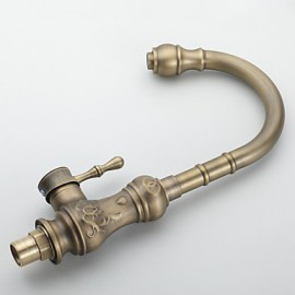 Deck Mounted Single Handle One Hole with Antique Brass Kitchen Tap