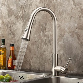 Deck Mounted Single Handle One Hole with Nickel Brushed Kitchen Tap